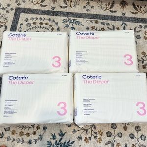4 Packs of Coterie Diapers Size 3